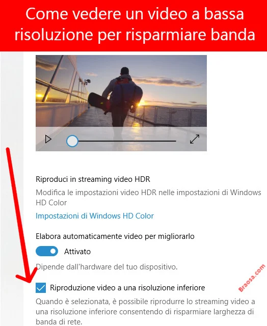 Come riprodurre un video a risoluzione inferiore per risparmiare banda Come riprodurre un video a risoluzione inferiore per risparmiare banda