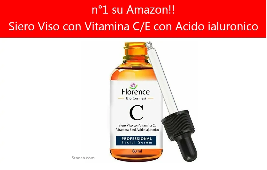 Antirughe e macchie con Bio Siero Vitamina C/E con Acido Ialuronico