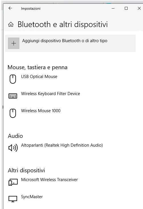 Impostazioni Bluetooth e altri dispositivi windows 10 Impostazioni Bluetooth e altri dispositivi windows 10