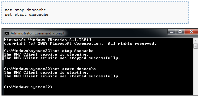 Riavviare il servizio DNS del browser