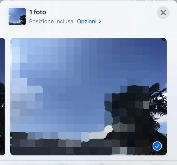 Condivisione della posizione foto iPhone