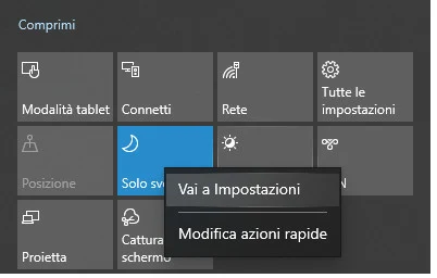 Impostazioni notifiche tasto desto mouse Impostazioni notifiche tasto desto mouse