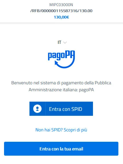 Ingresso login pago PA