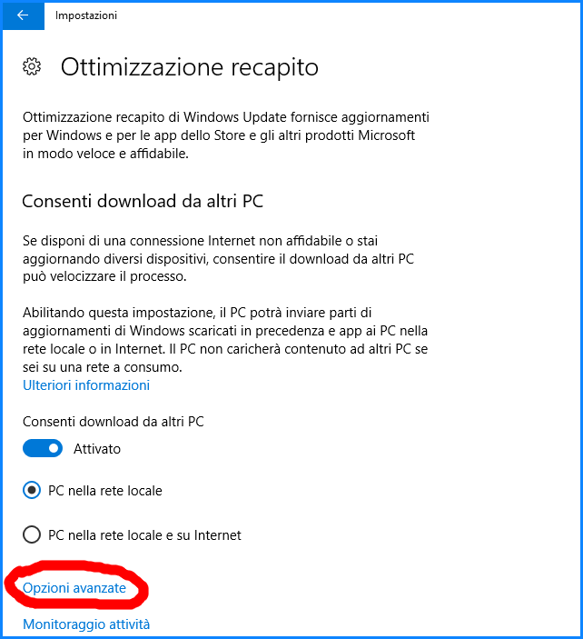Opzioni avanzate windows 10 Opzioni avanzate windows 10