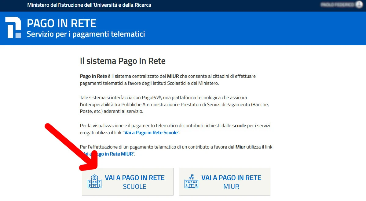 Selezione livello di scuola