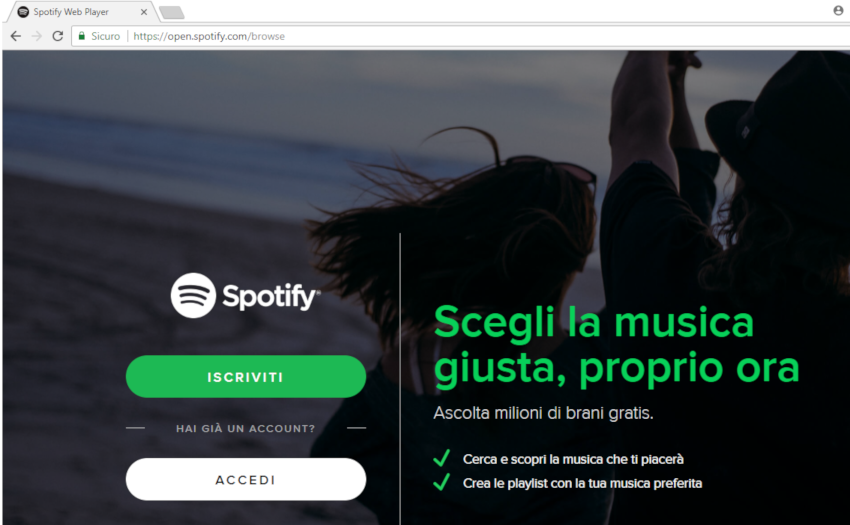 Registrarsi gratuitamente su Spotify Registrarsi gratuitamente su Spotify
