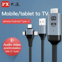 Cavo Audio Video 3 in 1 PX Micro USB tipo-c a Hdmi-proiezione cavo compatibile Iphone Android a TV/proiettore cavo Hdtv