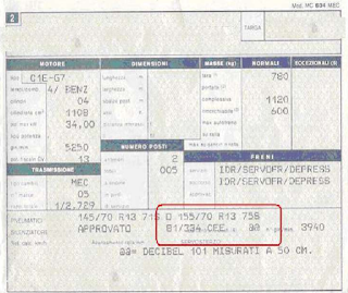 Codici Classe Euro 0 sul libretto Codici Classe Euro 0 sul libretto