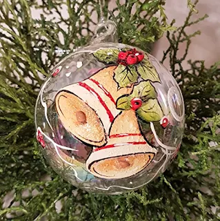 Pallina di Natale in vetro dipinta a mano campane