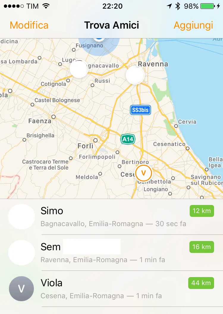 Trova i miei amici