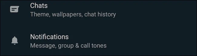Menu notifiche whatsapp