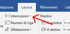 interruzioni di pagine in Word