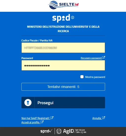 Accesso spid Sielte